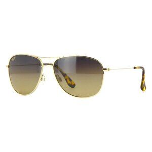 New MAUI JIM Cliff House Gold Polarised Aviator HS247 16 Sunglasses Women